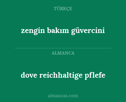 dove reichhaltige pflefe - zengin bakım güvercini