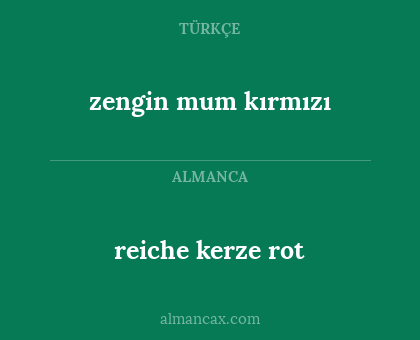 zengin mum kırmızı - reiche kerze rot