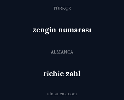 zengin numarası - richie zahl