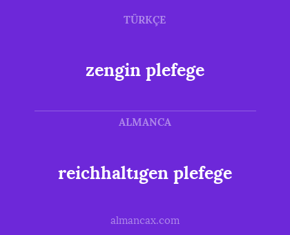 reichhaltıgen plefege - zengin plefege