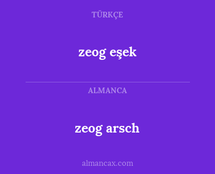 zeog eşek - zeog arsch