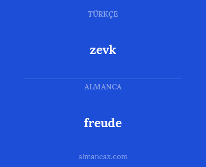 freude - zevk