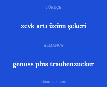 genuss plus traubenzucker - zevk artı üzüm şekeri
