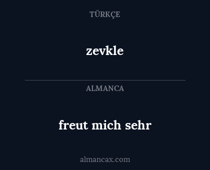 freut mich sehr - zevkle