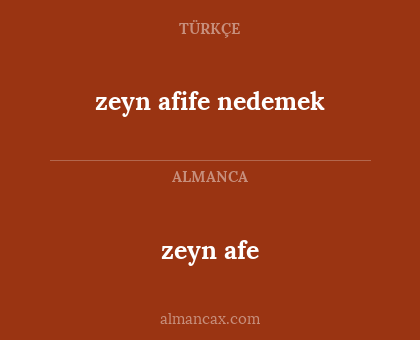 zeyn afe - zeyn afife nedemek