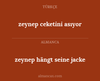 zeynep ceketini asıyor - zeynep hängt seine jacke