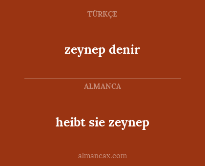 heibt sie zeynep - zeynep denir