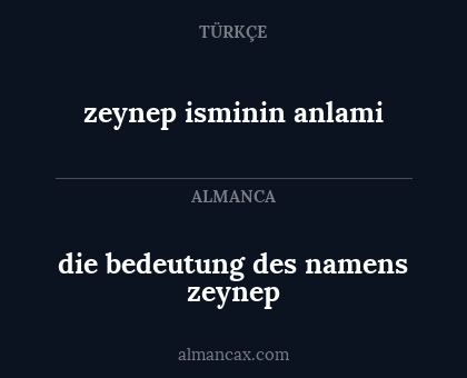die bedeutung des namens zeynep - zeynep isminin anlami