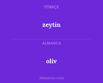oliv - zeytin