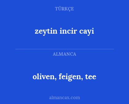 oliven, feigen, tee - zeytin incir cayi