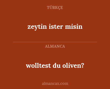 wolltest du oliven? - zeytin ister misin