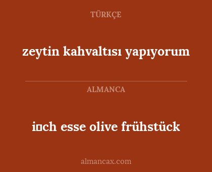 i̇ch esse olive frühstück - zeytin kahvaltısı yapıyorum