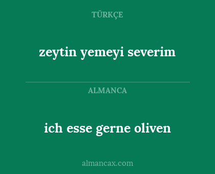 ich esse gerne oliven - zeytin yemeyi severim