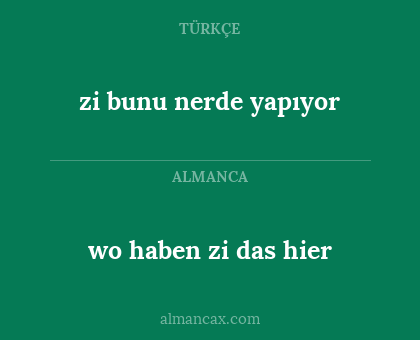 wo haben zi das hier - zi bunu nerde yapıyor