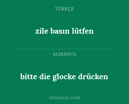 bitte die glocke drücken - zile basın lütfen
