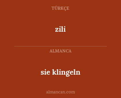 sie klingeln - zili