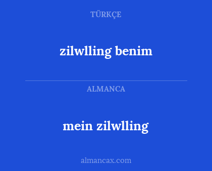 mein zilwlling - zilwlling benim
