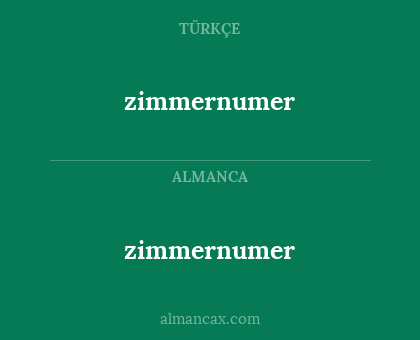 zimmernumer - zimmernumer