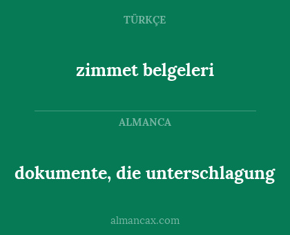 dokumente, die unterschlagung - zimmet belgeleri