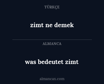 zimt ne demek - was bedeutet zimt