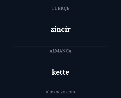 zincir - kette