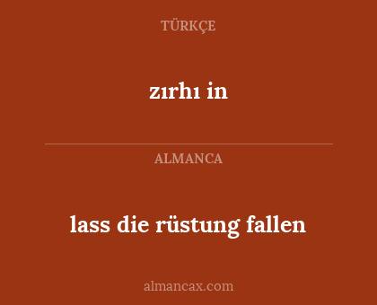 zırhı in - lass die rüstung fallen