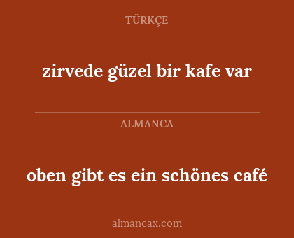 zirvede güzel bir kafe var - oben gibt es ein schönes café