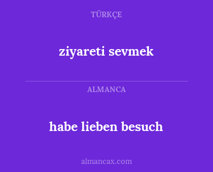 ziyareti sevmek - habe lieben besuch