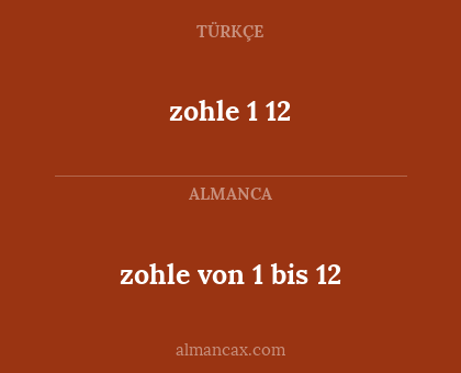 zohle 1 12 - zohle von 1 bis 12