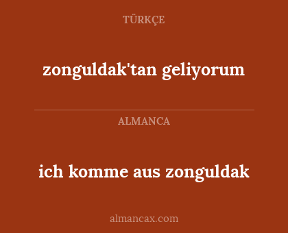 zonguldak'tan geliyorum - ich komme aus zonguldak