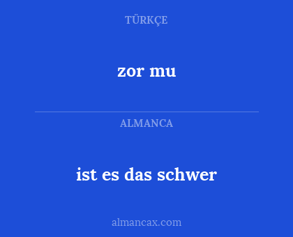 ist es das schwer - zor mu