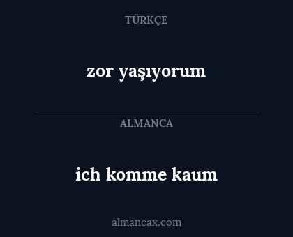 zor yaşıyorum - ich komme kaum