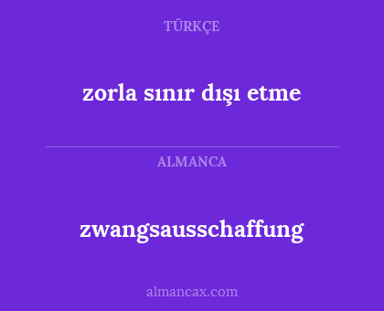 zwangsausschaffung - zorla sınır dışı etme
