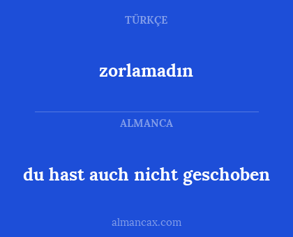 zorlamadın - du hast auch nicht geschoben