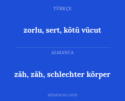 zorlu, sert, kötü vücut - zäh, zäh, schlechter körper
