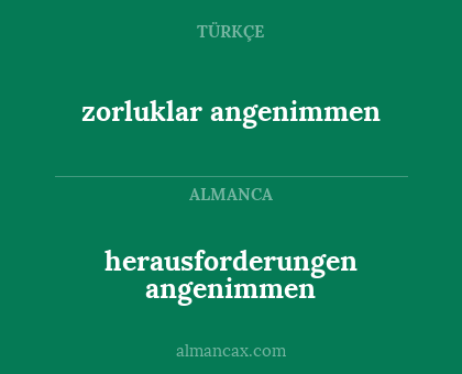 zorluklar angenimmen - herausforderungen angenimmen