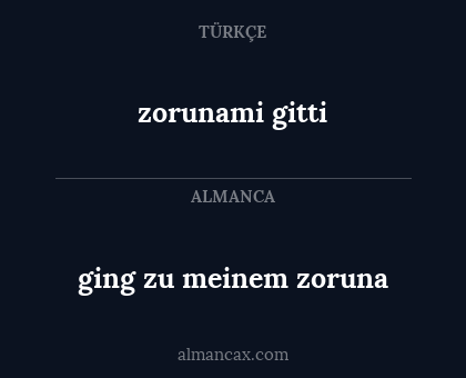 zorunami gitti - ging zu meinem zoruna