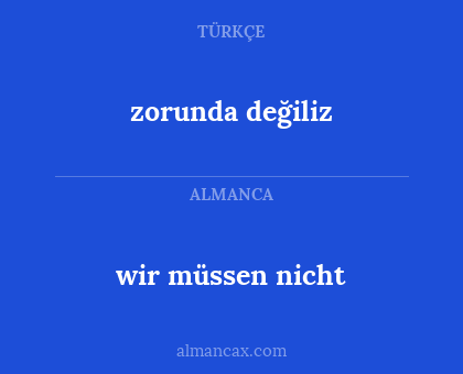 zorunda değiliz - wir müssen nicht