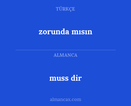 muss dir - zorunda mısın