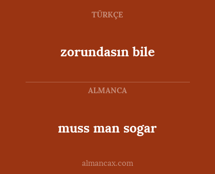 muss man sogar - zorundasın bile