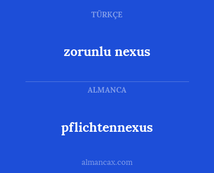 pflichtennexus - zorunlu nexus