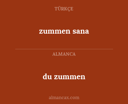 du zummen - zummen sana