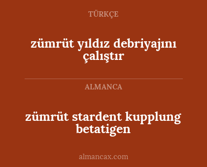 zümrüt stardent kupplung betatigen - zümrüt yıldız debriyajını çalıştır