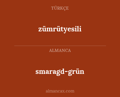 smaragd-grün - zümrütyesili