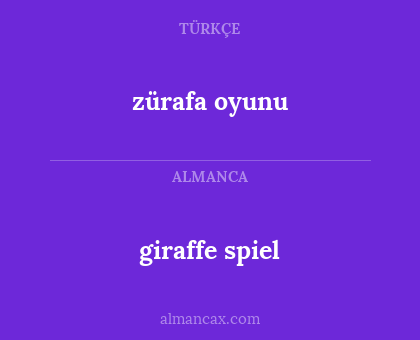 zürafa oyunu - giraffe spiel