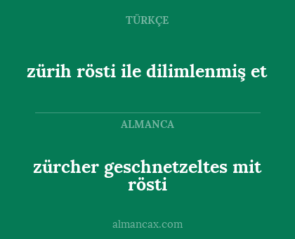 zürih rösti ile dilimlenmiş et - zürcher geschnetzeltes mit rösti