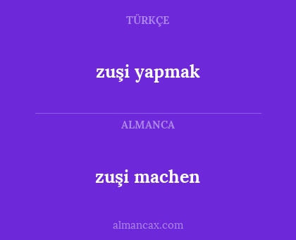 zuşi yapmak - zuşi machen
