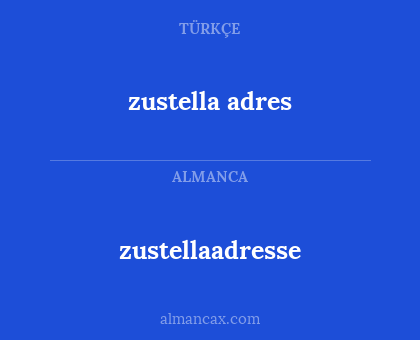 zustella adres - zustellaadresse