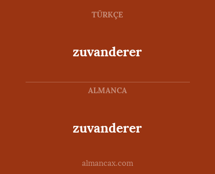 zuvanderer - zuvanderer