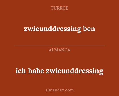 zwieunddressing ben - ich habe zwieunddressing